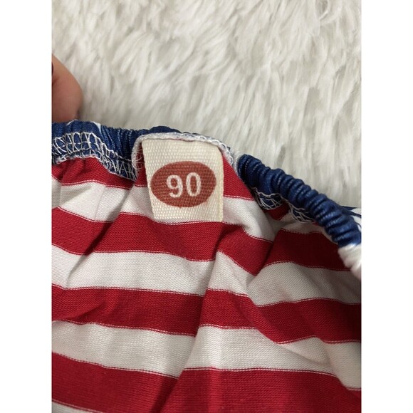 UNIQUEONE Girls Romper 4th Of July Flag Blue Stars Strips Size 18-24 Months - Picture 6 of 10